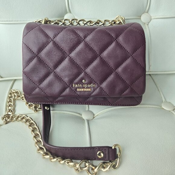 Quilted Leather Kate Spade Crossbody Bag - Picture 1 of 6